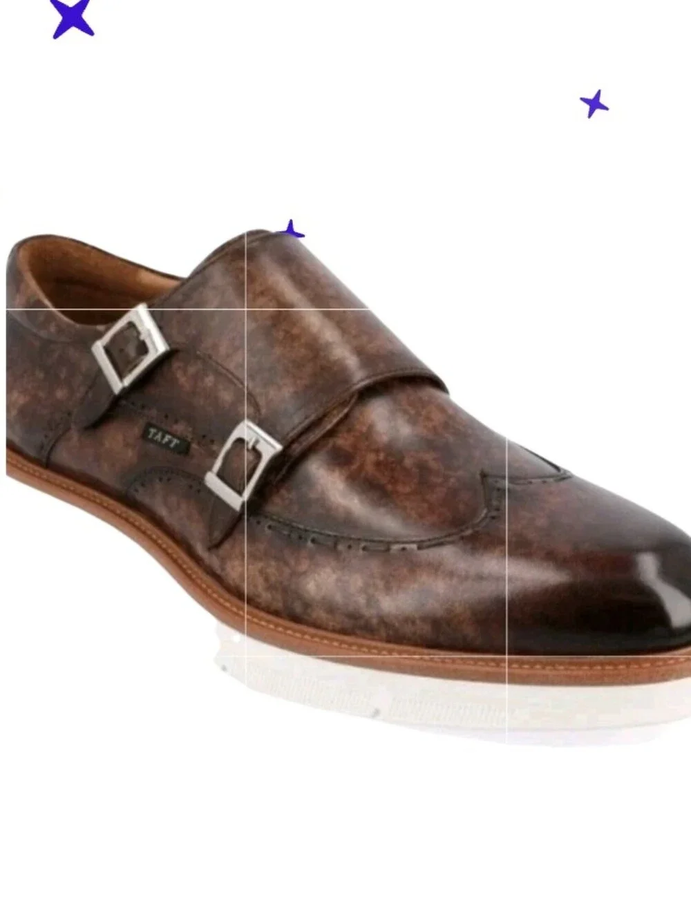 TAFT Mens Shoes 365 105 Brown Espresso Leather Double Monk Strap Size 8.5 Dress